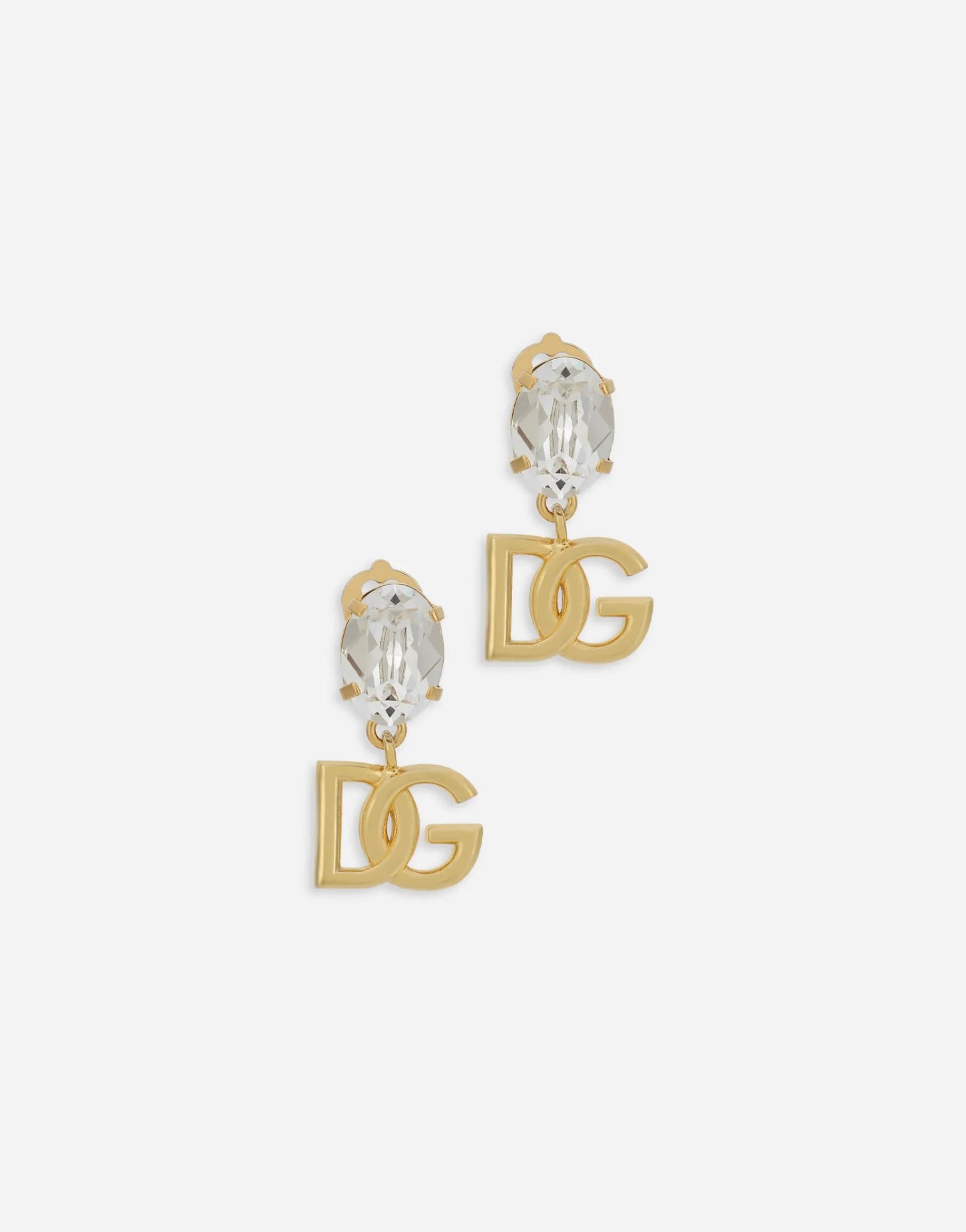 Earrings with rhinestones and DG logo