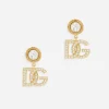 Earrings with rhinestones and DG logo