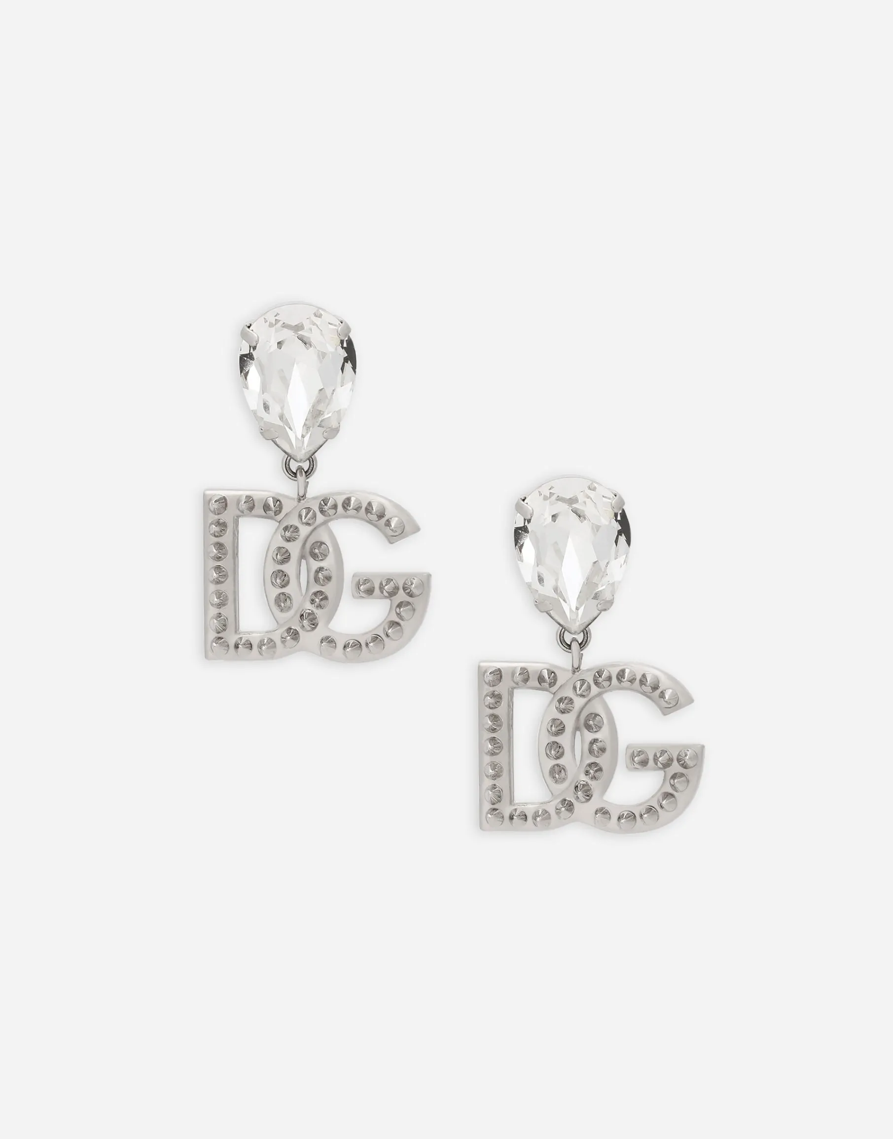 Earrings with rhinestones and DG logo