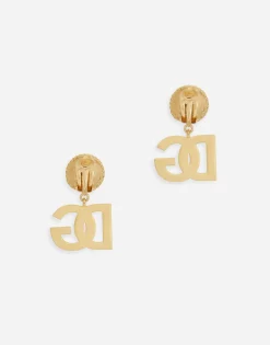 Earrings with rhinestones and DG logo