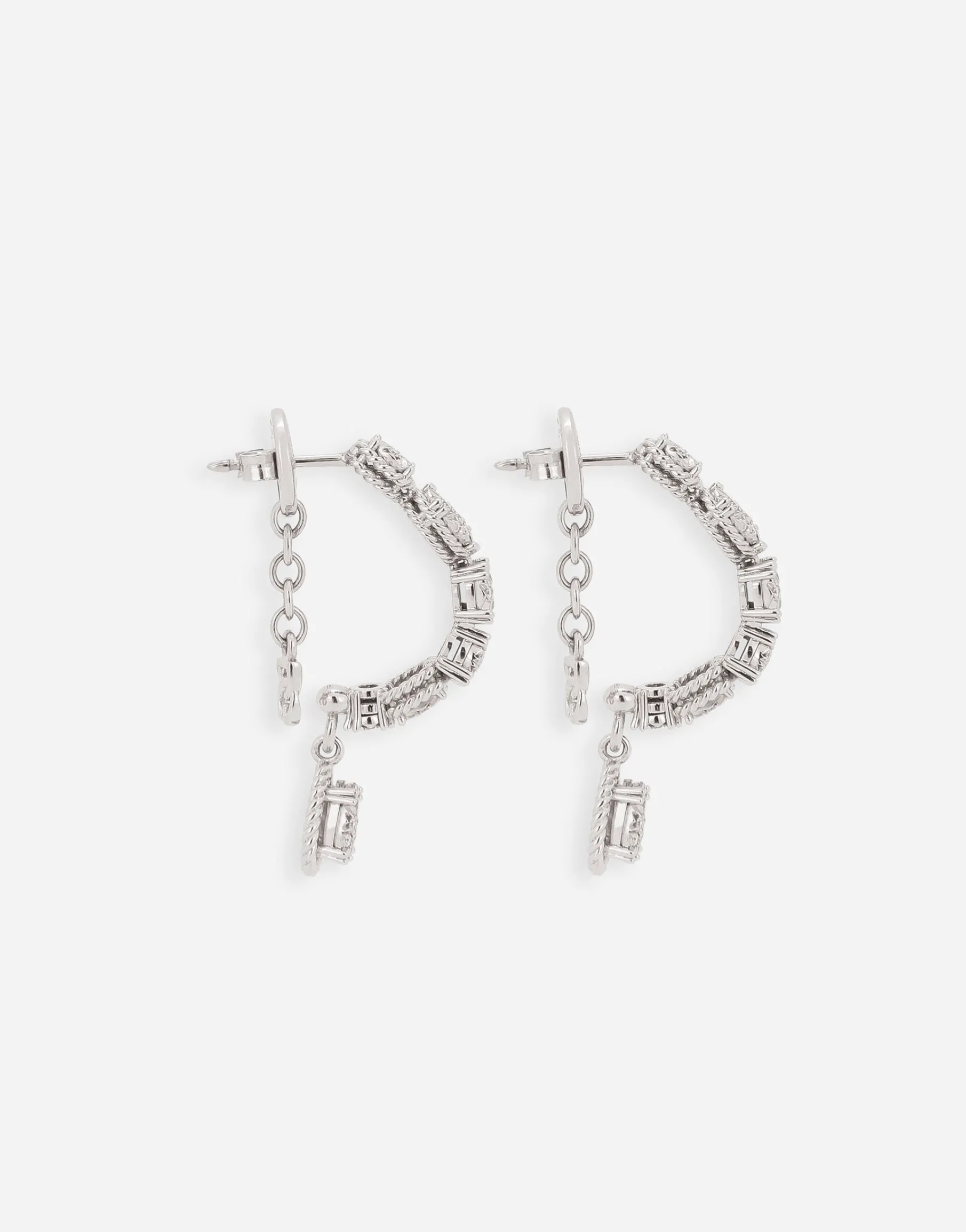 Easy Diamond earrings in white gold 18kt and diamonds pavé