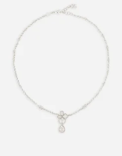 Easy Diamond necklace in white gold 18kt and diamonds pavé