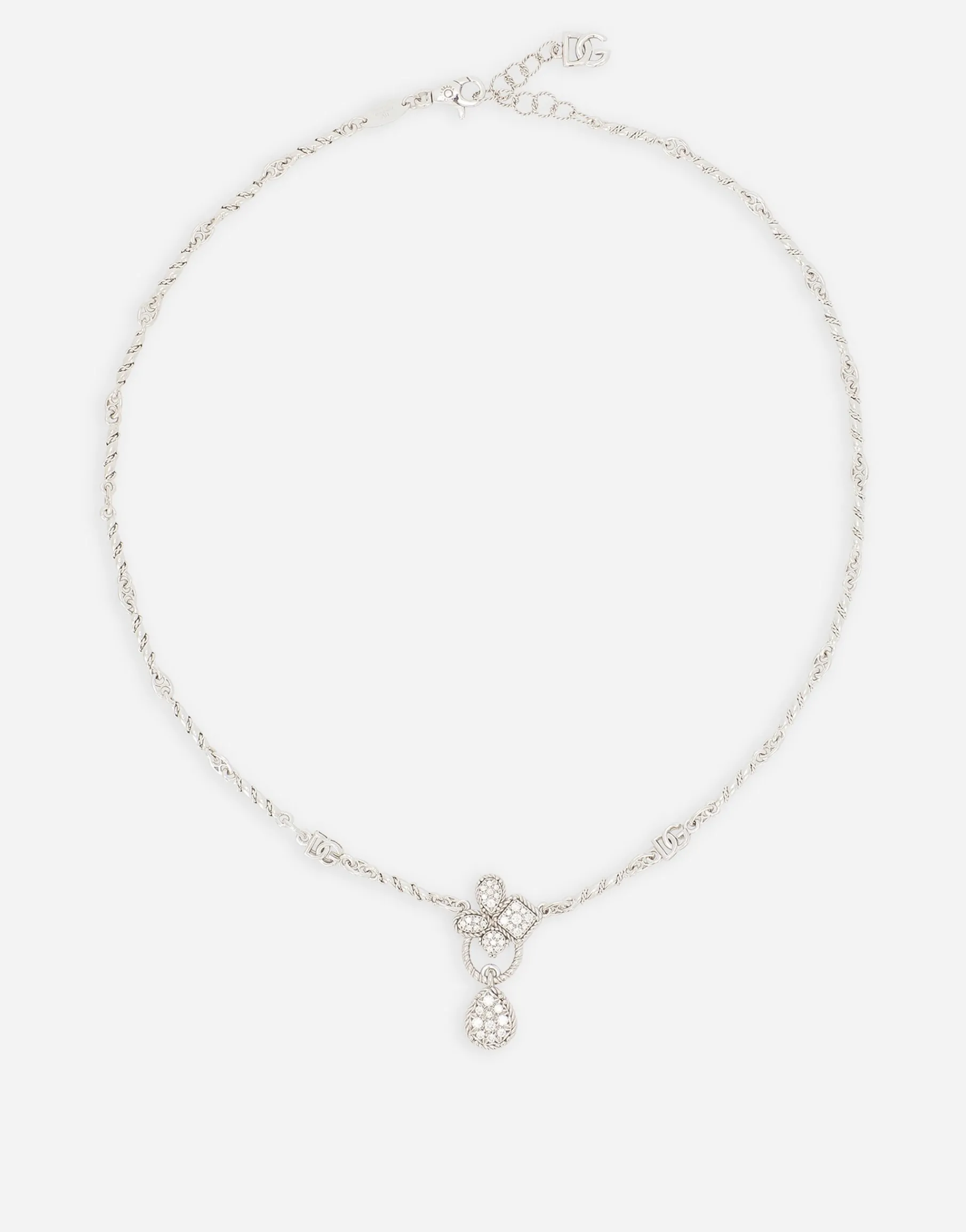 Easy Diamond necklace in white gold 18kt and diamonds pavé