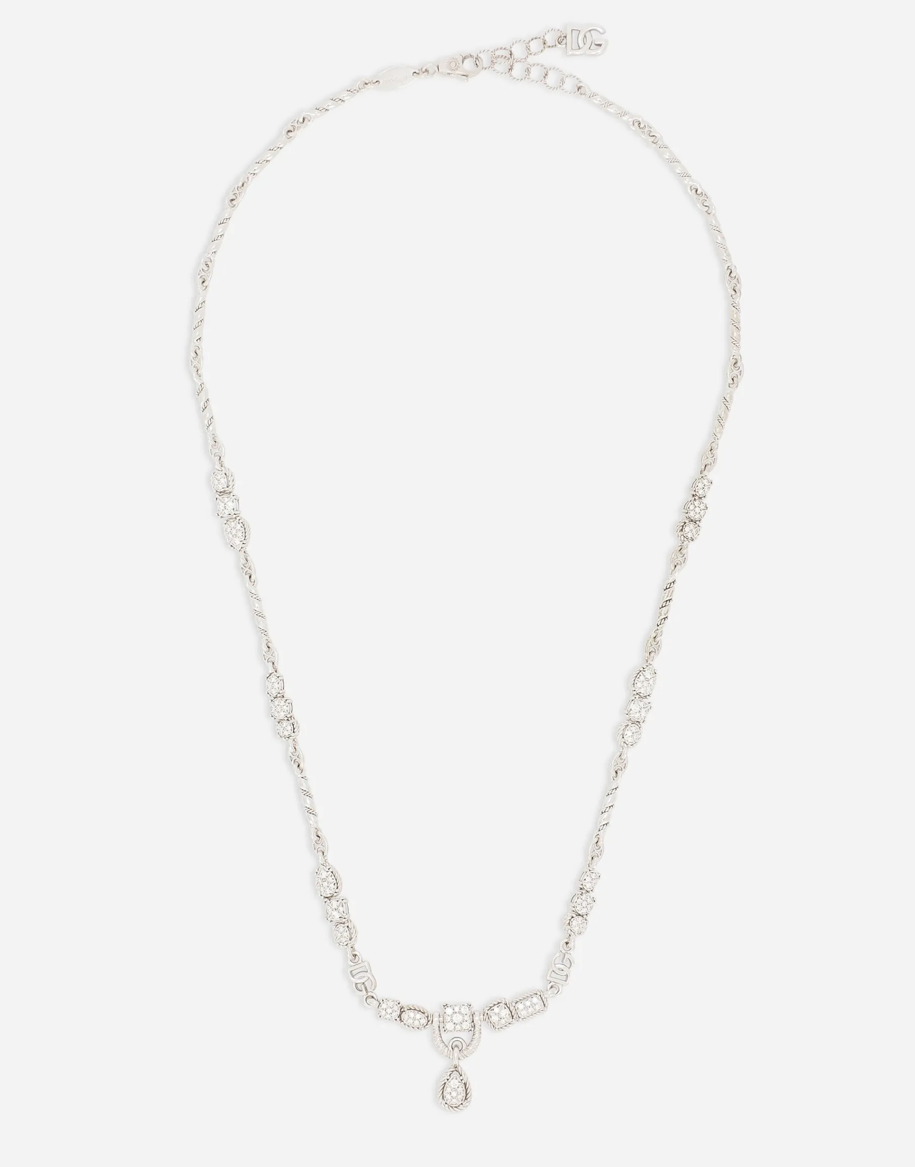 Easy Diamond necklace in white gold 18kt and diamonds pavé