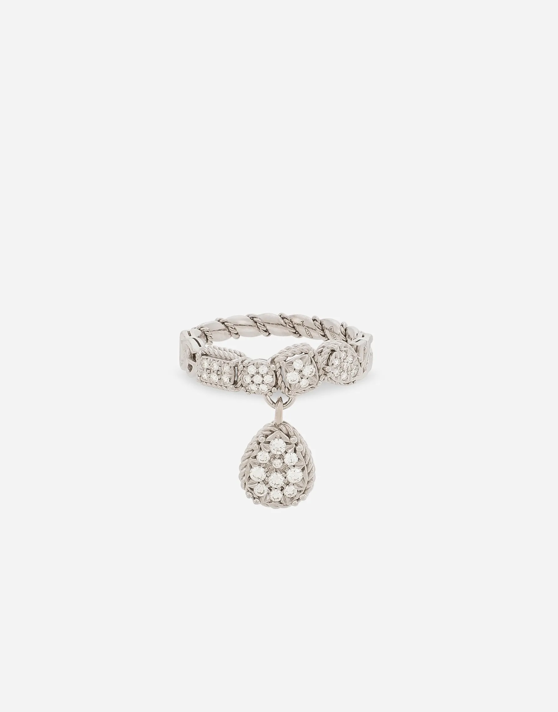 Easy Diamond ring in white gold 18kt and diamonds pavé