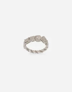 Easy Diamond ring in white gold 18kt and diamonds pavé