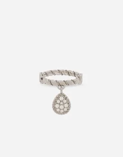 Easy Diamond ring in white gold 18kt and diamonds pavé