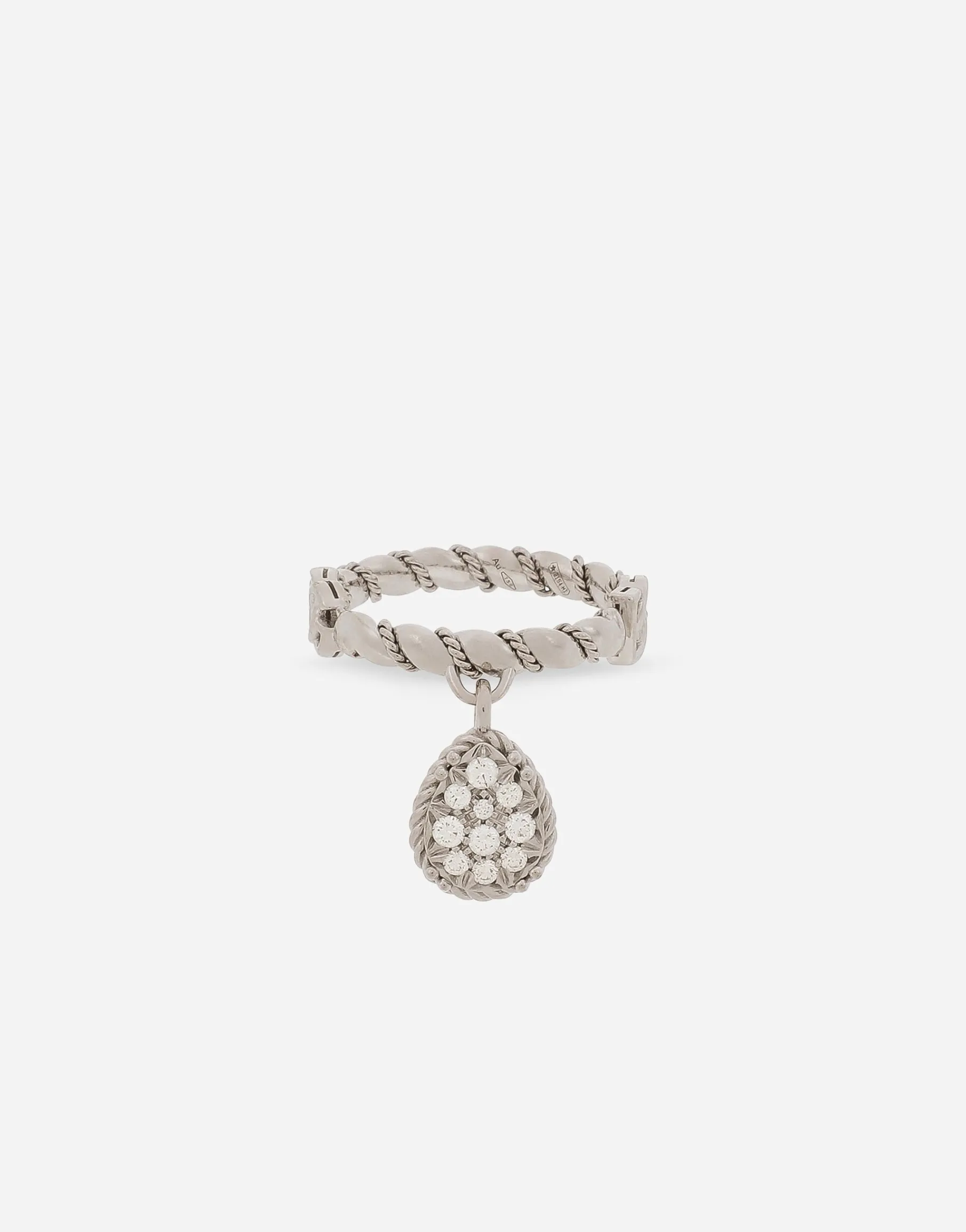 Easy Diamond ring in white gold 18kt and diamonds pavé