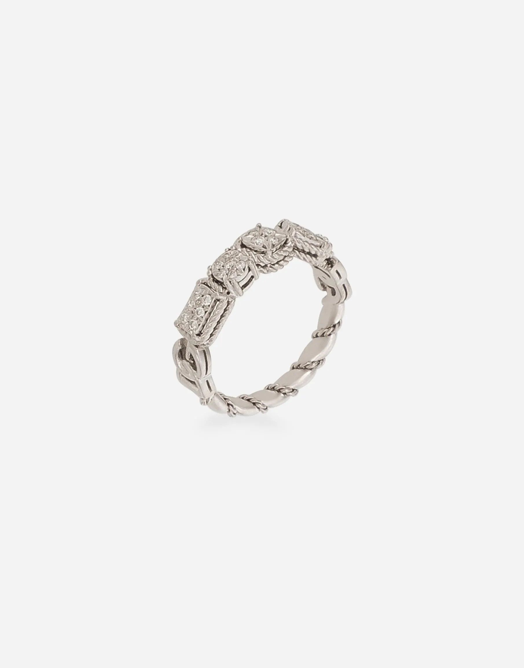 Easy Diamond ring in white gold 18kt and diamonds pavé