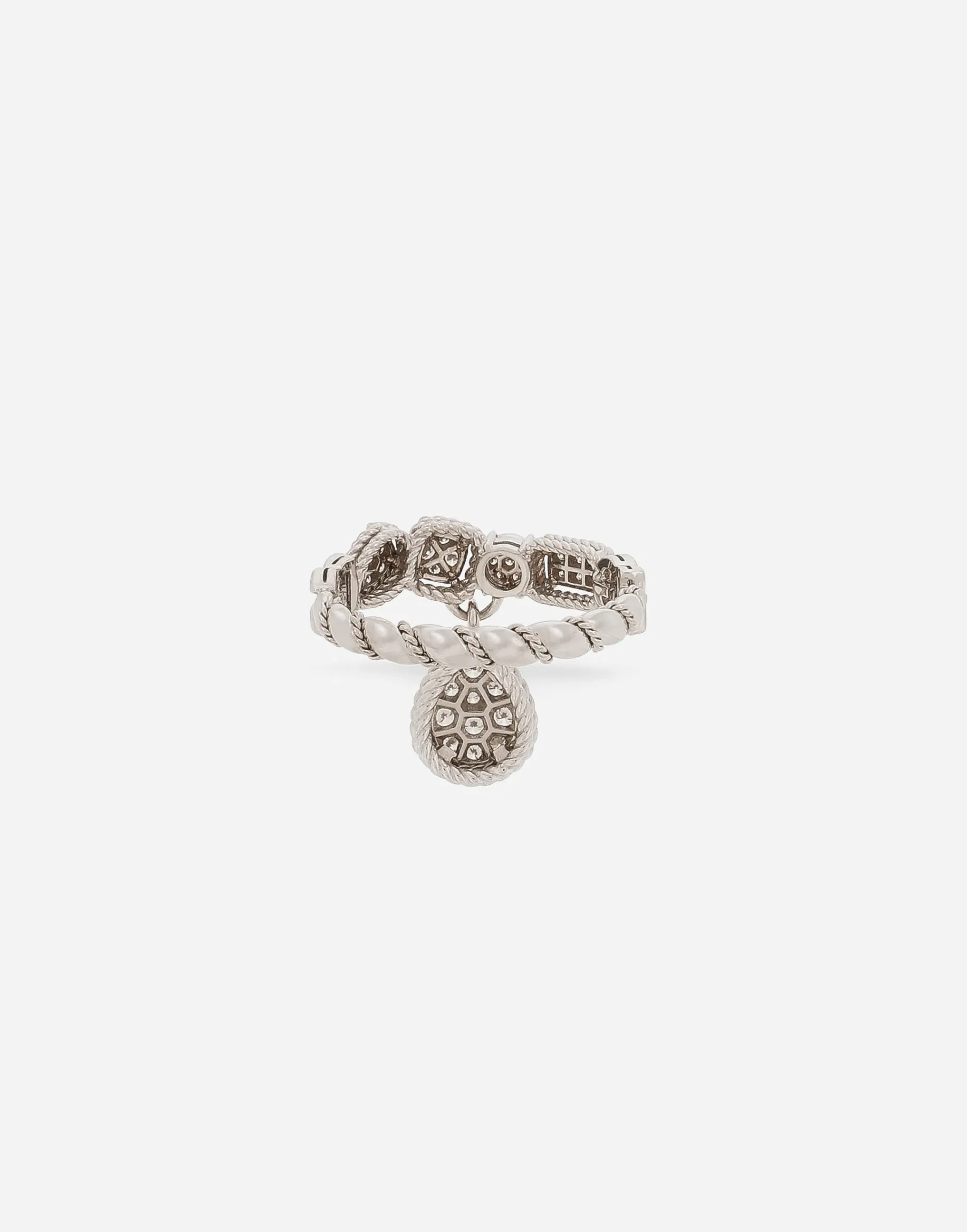 Easy Diamond ring in white gold 18kt and diamonds pavé