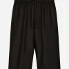 Embroidered silk jogging shorts