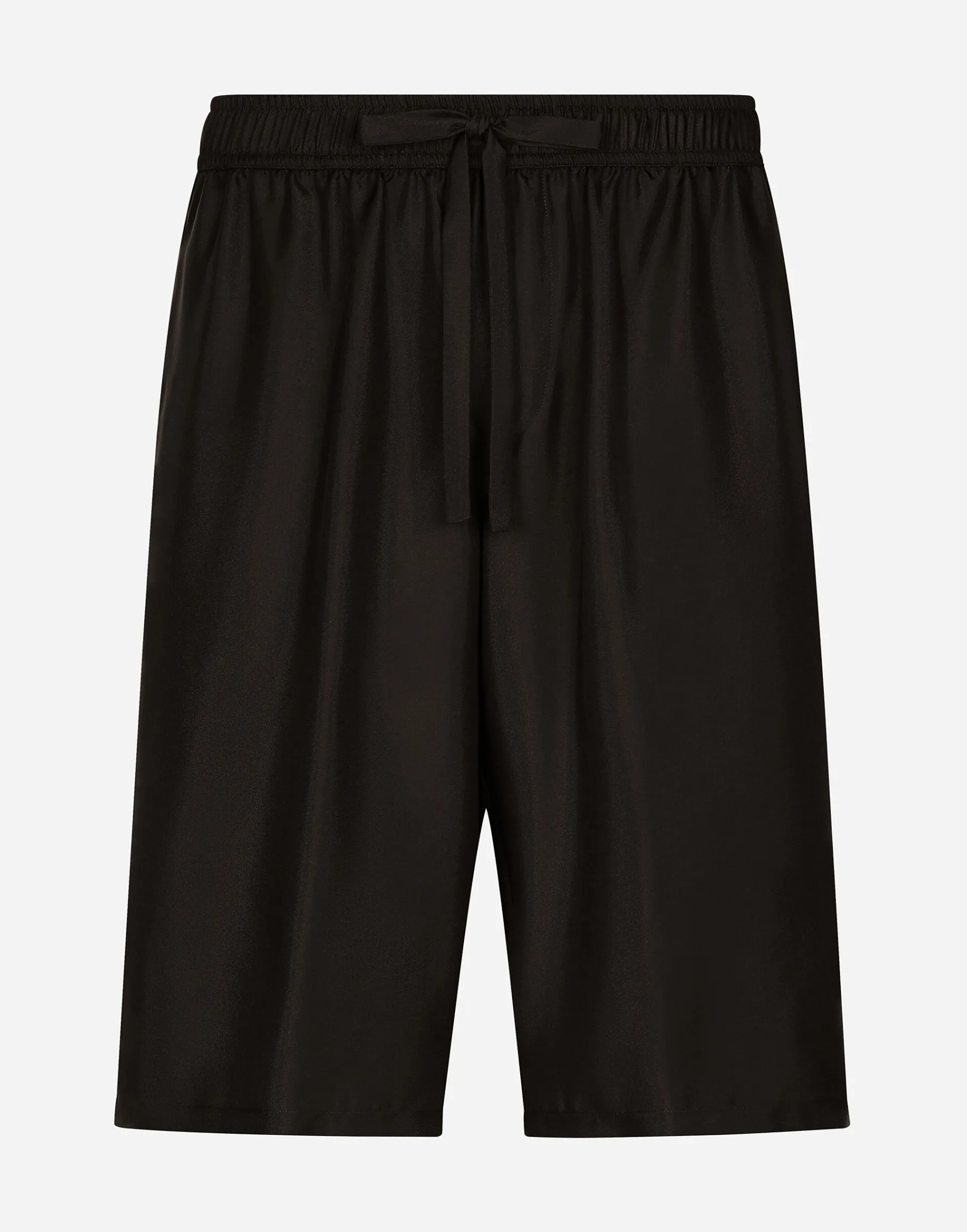 Embroidered silk jogging shorts
