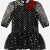 Embroidered tulle dress with sequins