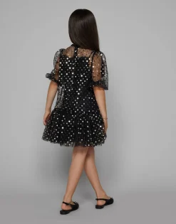 Embroidered tulle dress with sequins