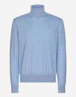 Extra-fine cashmere and silk turtleneck sweater