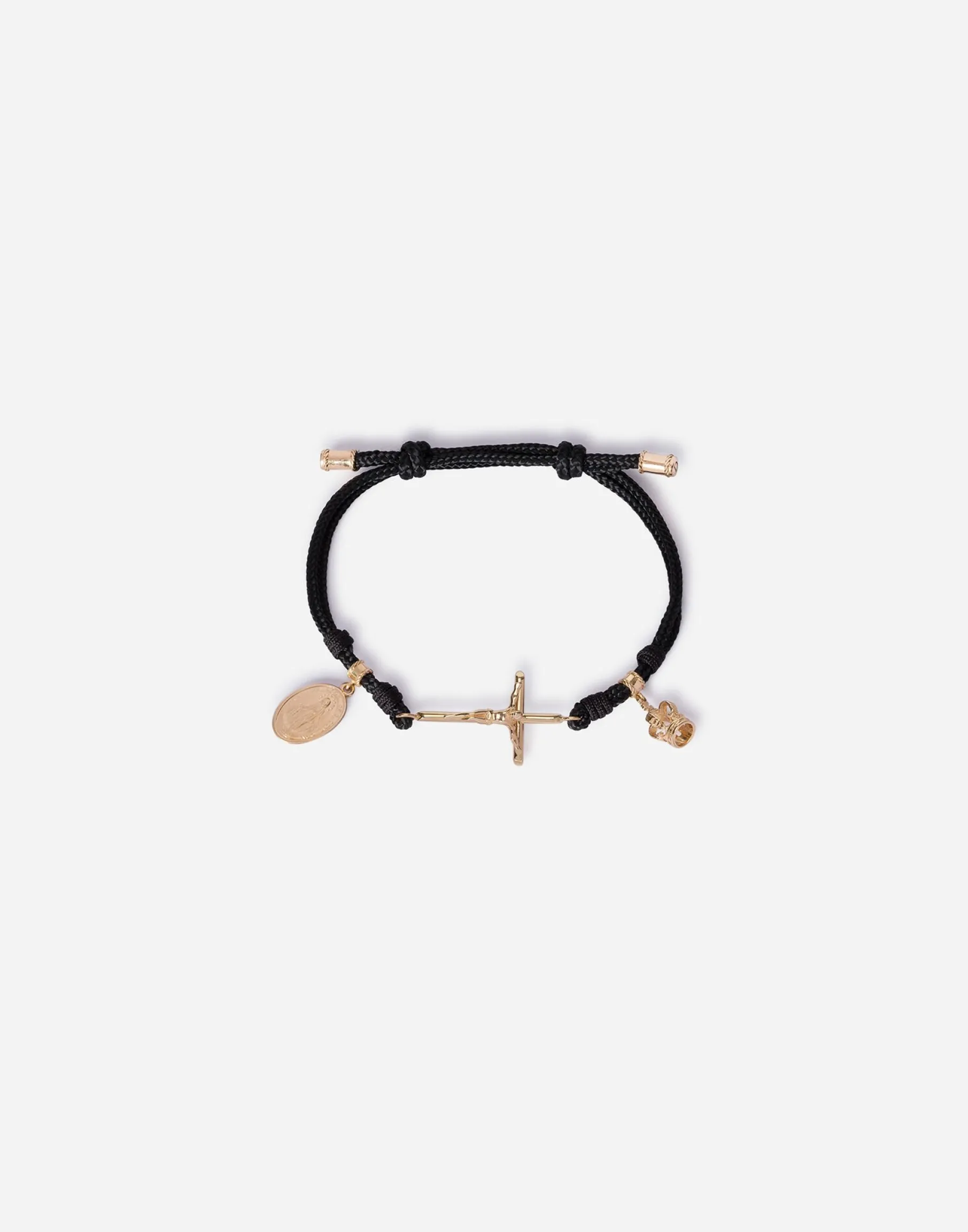 Fabric Sicily bracelet with 18kt gold pendant charms