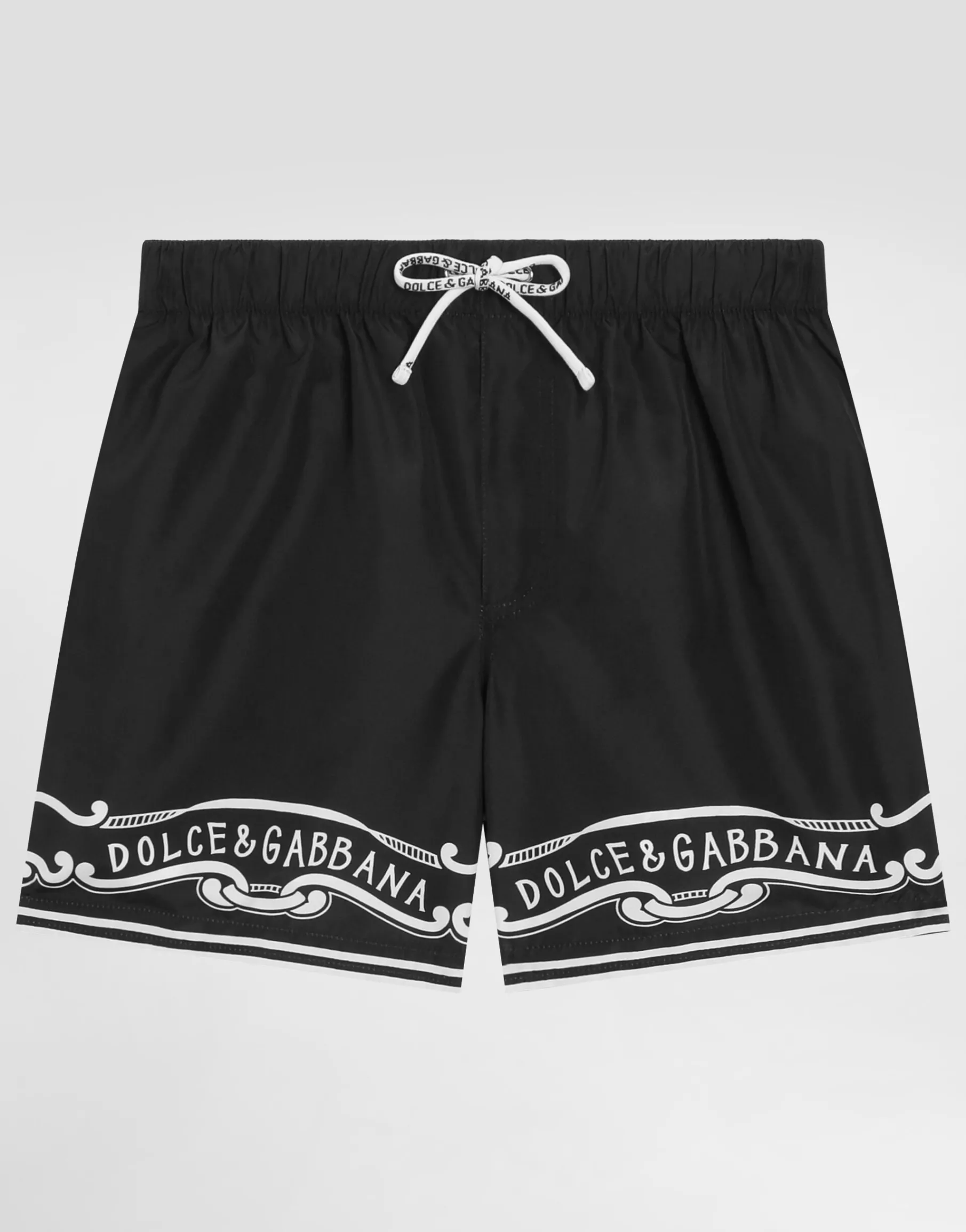 Fabric swim trunks with bandanna print