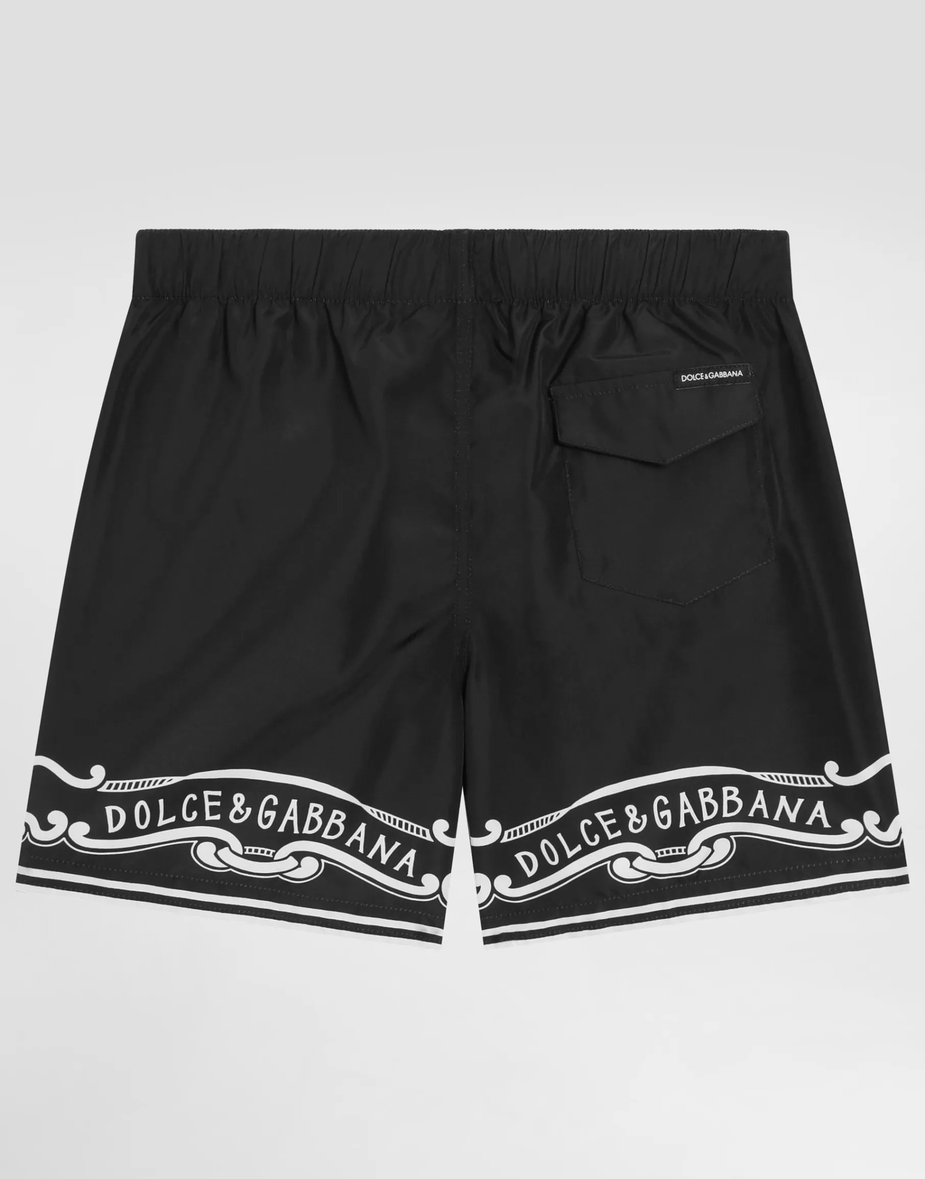 Fabric swim trunks with bandanna print