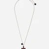 Family cross and rose pendants on yellow gold chain