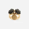 Family ring in yellow 18kt gold with black sapphires