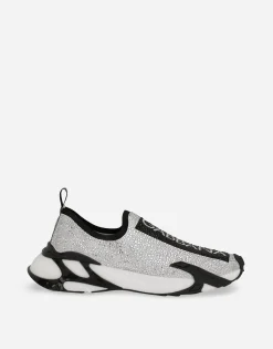 Fast sneakers with fusible rhinestones