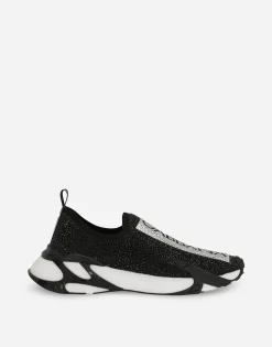 Fast sneakers with fusible rhinestones