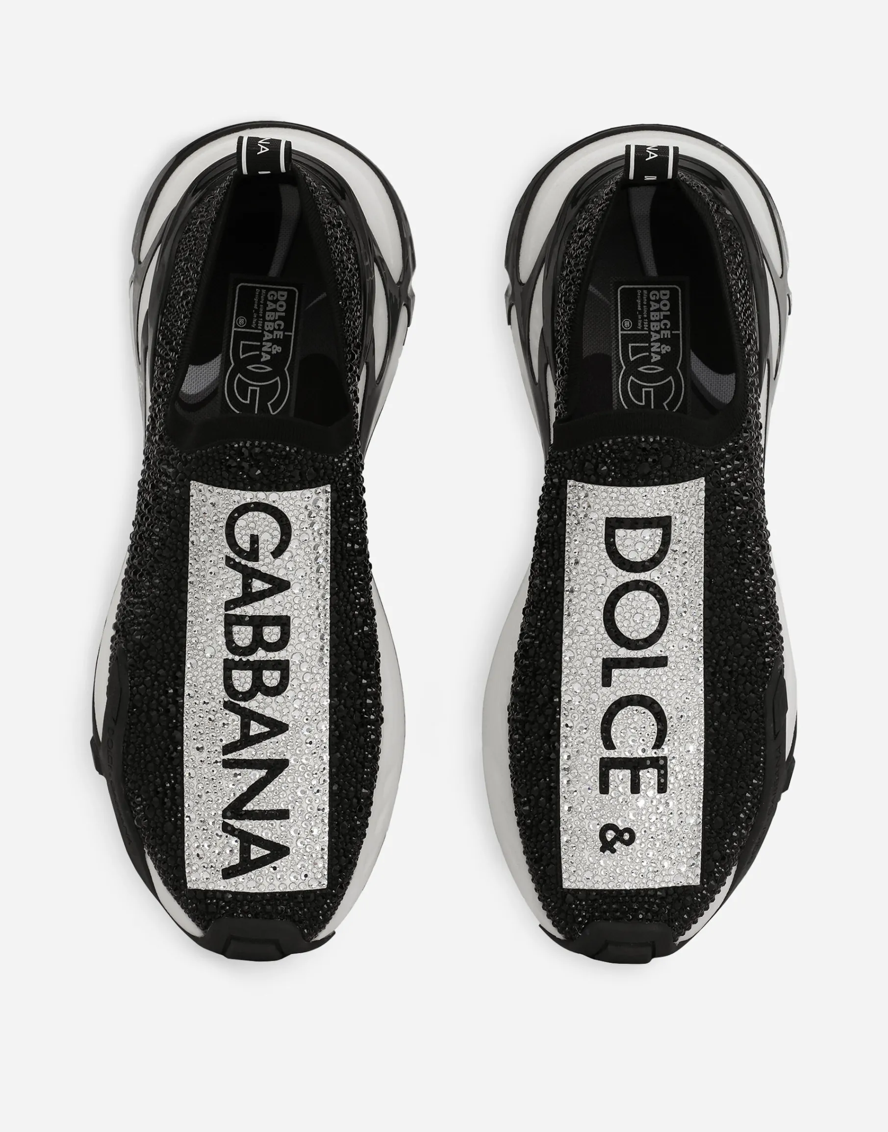 Fast sneakers with fusible rhinestones
