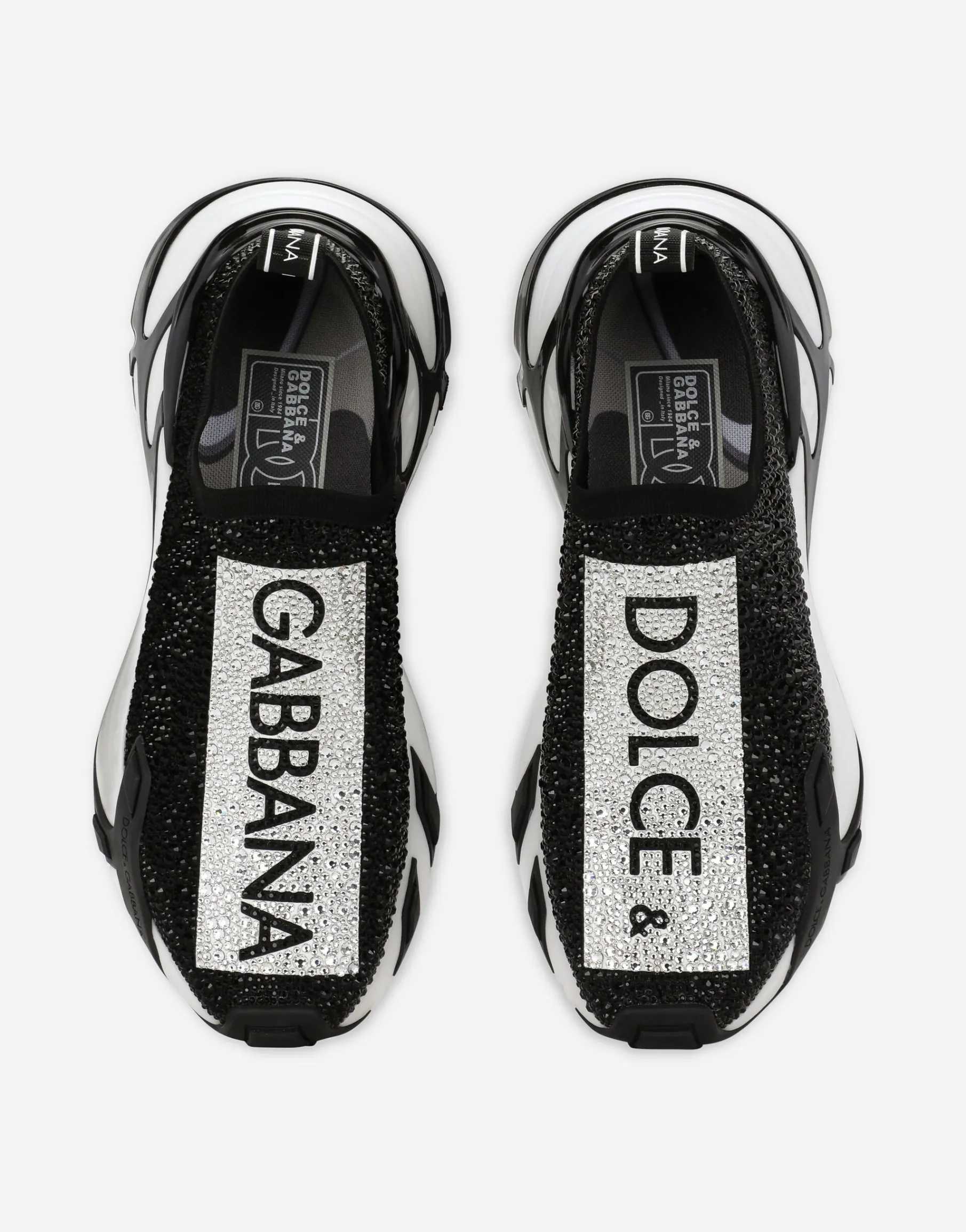Fast sneakers with fusible rhinestones