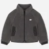 Faux fur jacket with branded tag