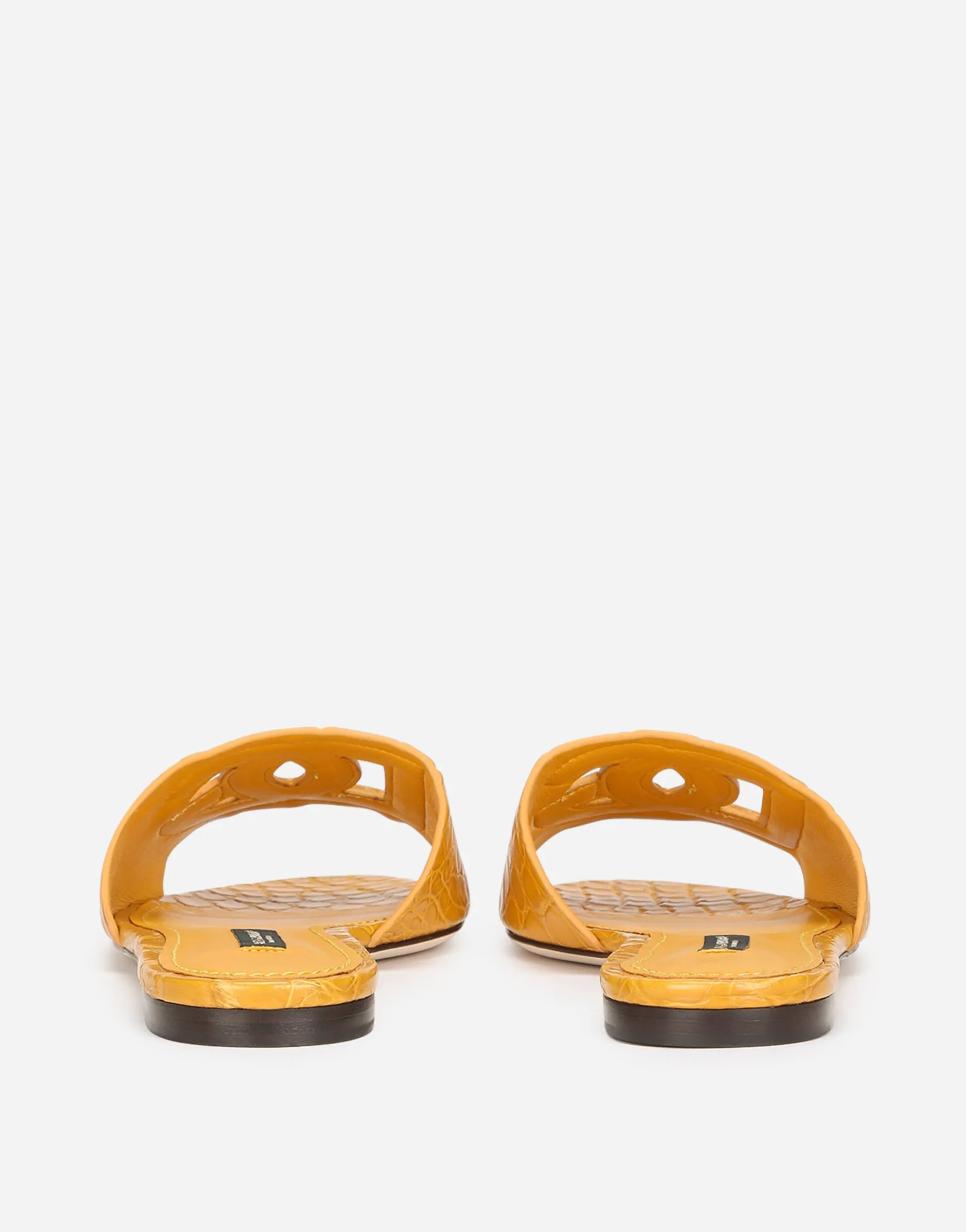 “Fianchi cocco” crocodile skin slides with the DG Millenials logo