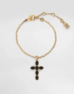 Fine link bracelet with cross charm