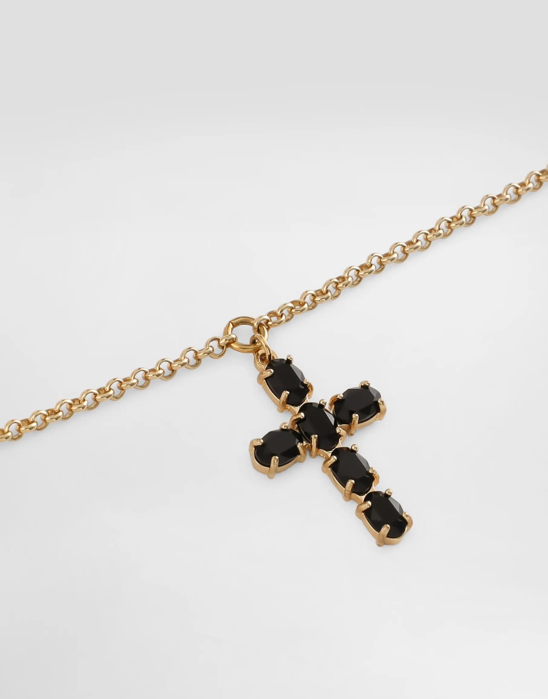 Fine link bracelet with cross charm