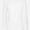 Fine-rib cotton granddad-neck T-shirt