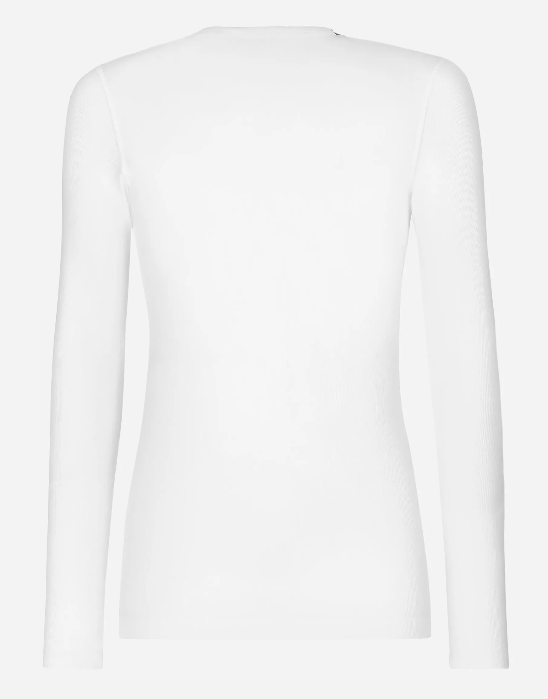 Fine-rib cotton granddad-neck T-shirt