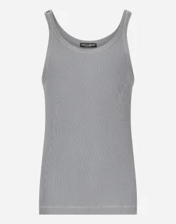 Fine-rib cotton singlet