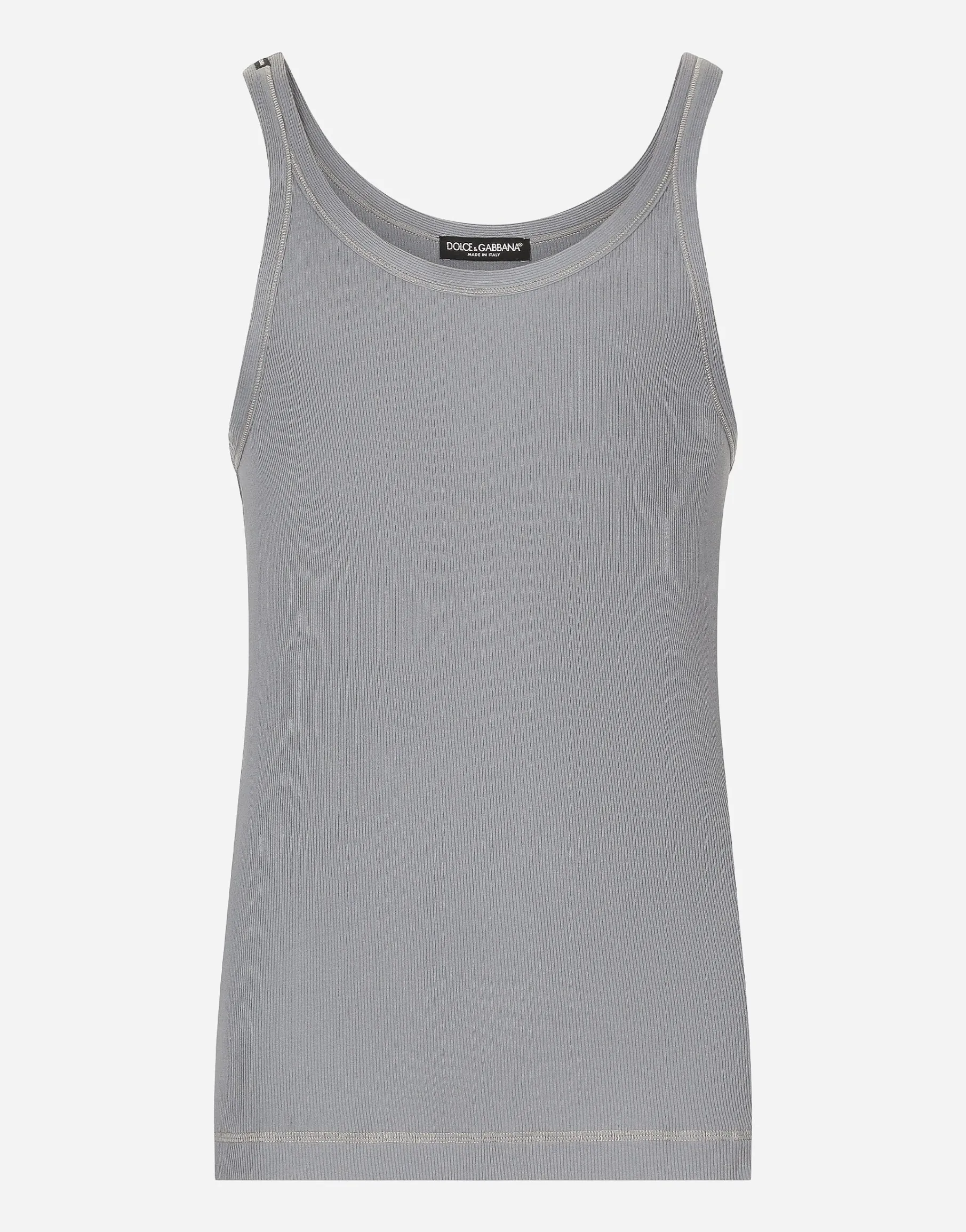 Fine-rib cotton singlet