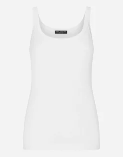 Fine-rib cotton singlet