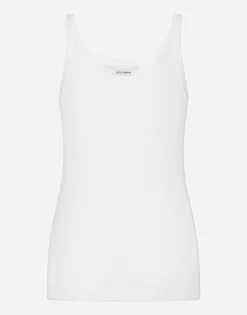 Fine-rib cotton singlet