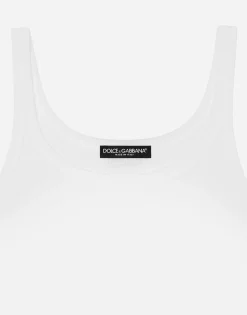 Fine-rib cotton singlet