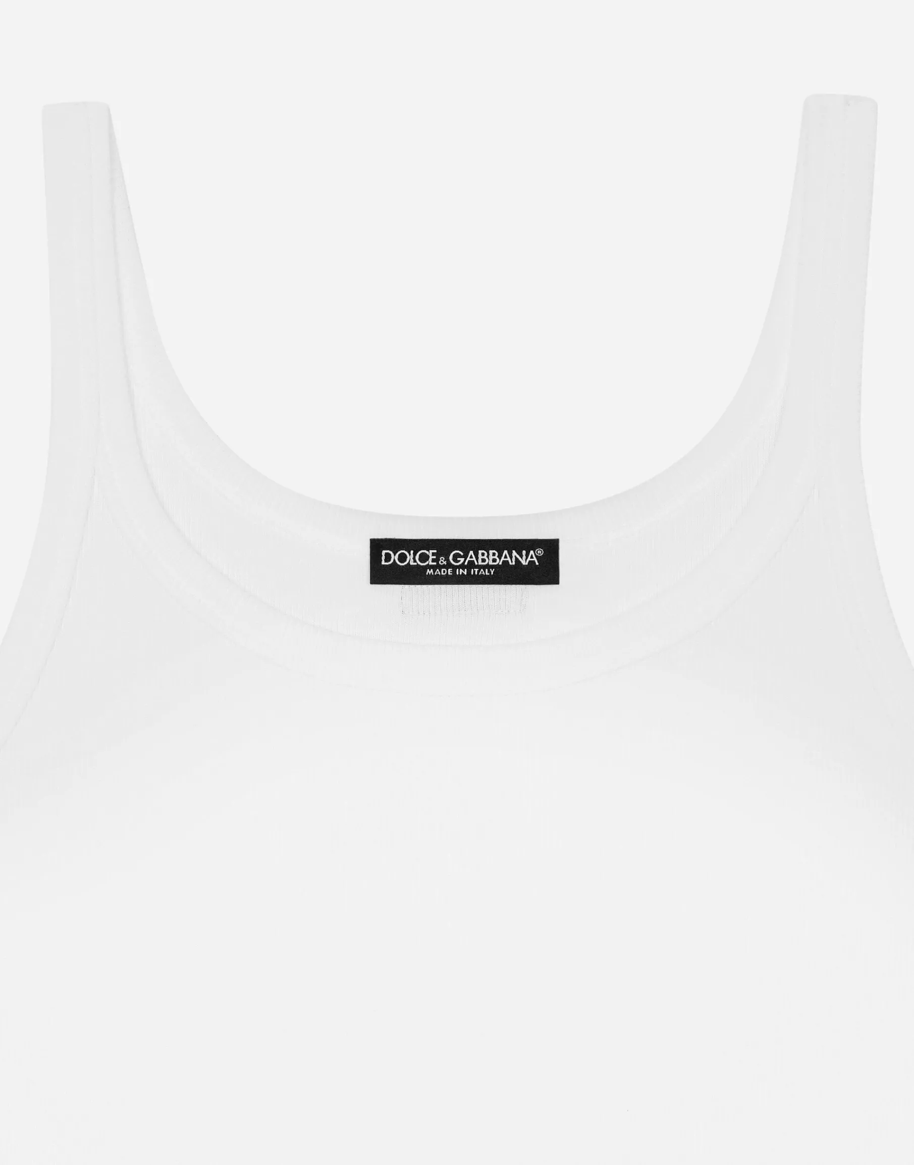 Fine-rib cotton singlet