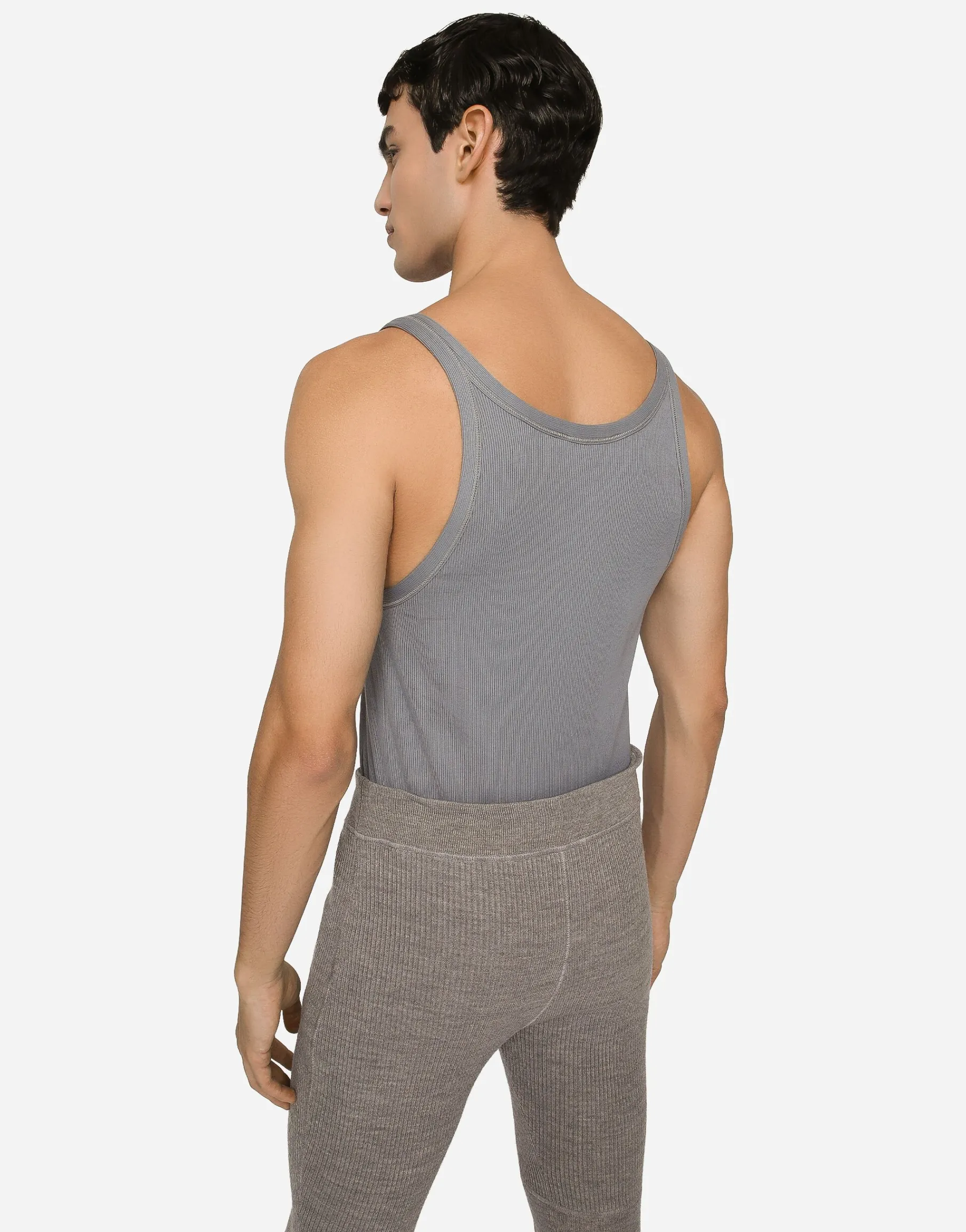 Fine-rib cotton singlet