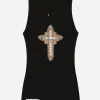 Fine-rib cotton singlet with patch