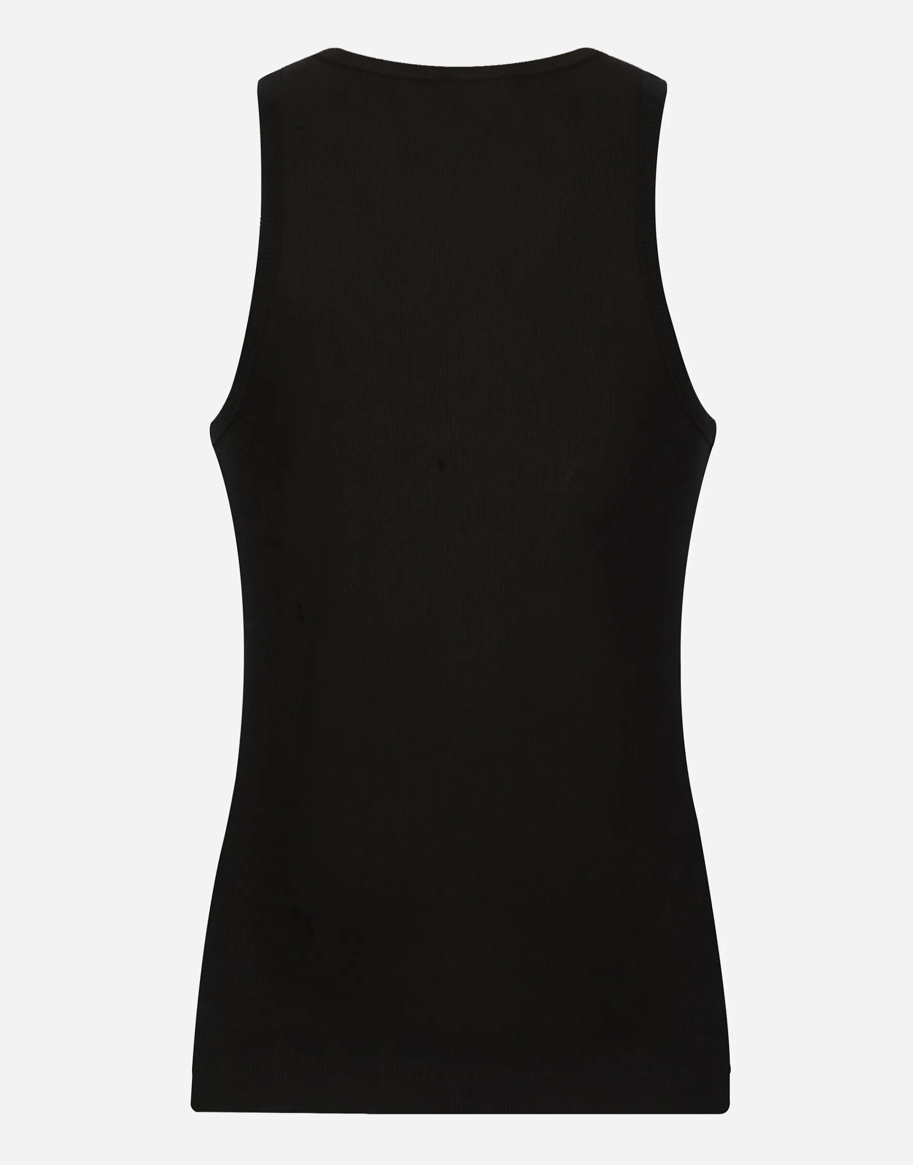 Fine-rib cotton singlet with patch