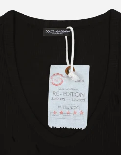 Fine-rib cotton singlet with patch