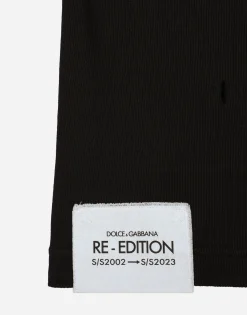 Fine-rib cotton singlet with patch