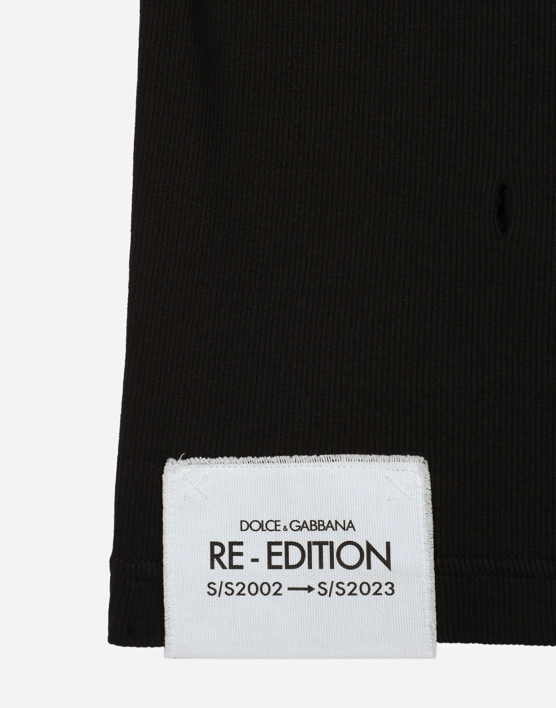 Fine-rib cotton singlet with patch