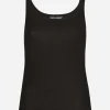 Fine-rib tank top