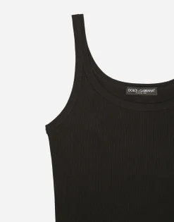Fine-rib tank top