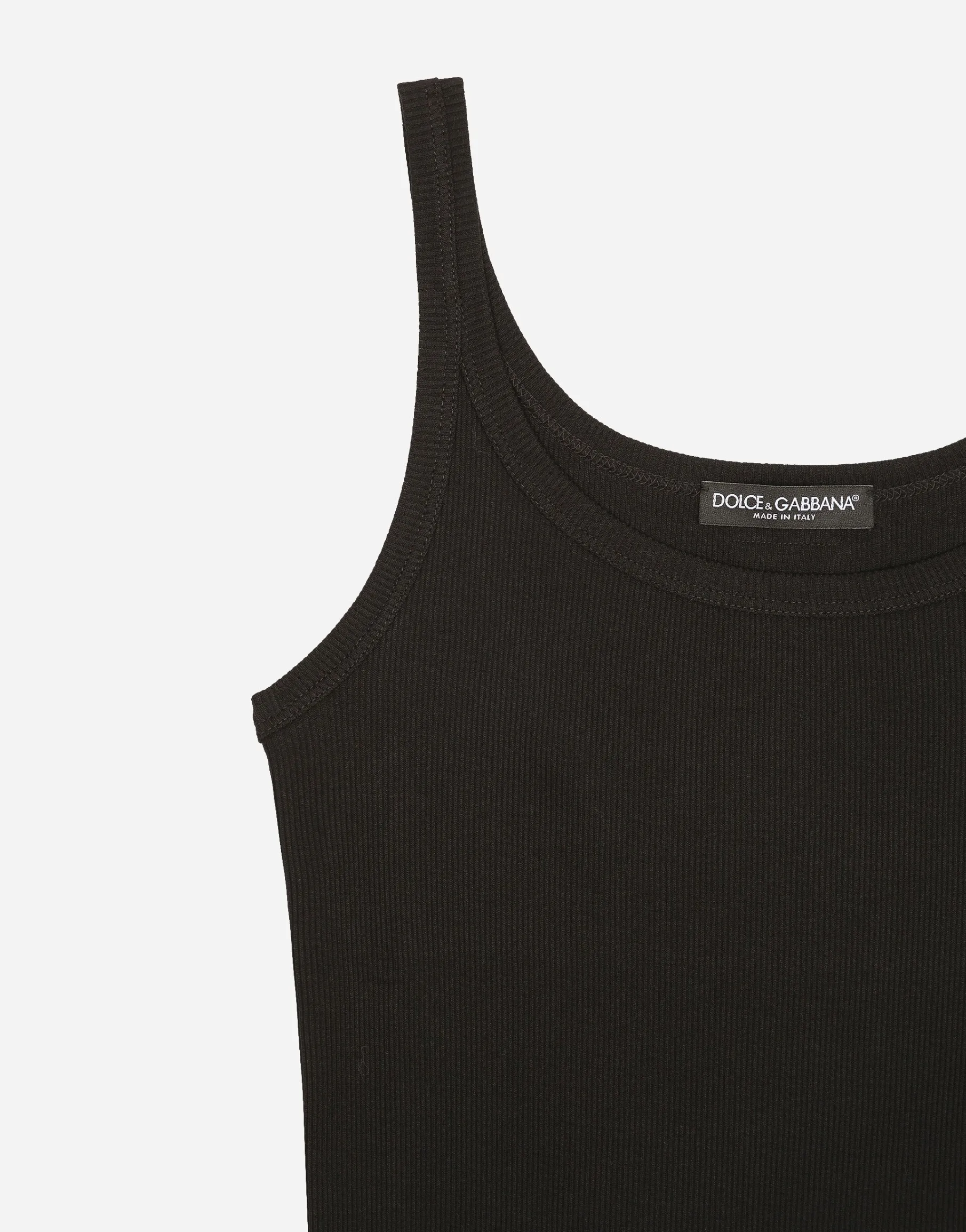 Fine-rib tank top