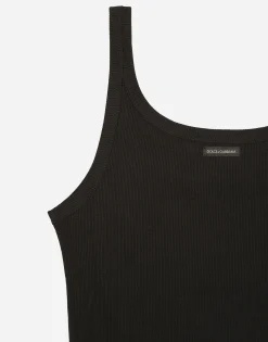 Fine-rib tank top